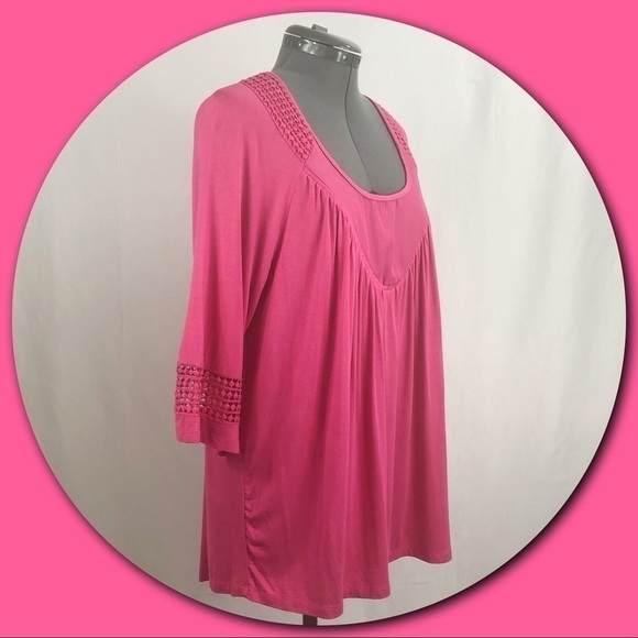 Downeast Basics Casual Tunic with Crochet Trim Size M NWT! - Picture 2 of 7